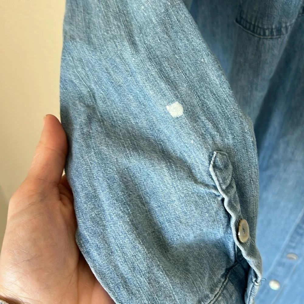 Eileen fisher organic cotton chambray long sleeve dress - Picture 5 of 9